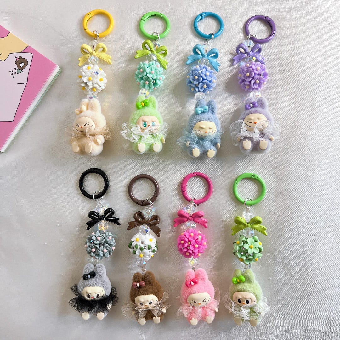The Monsters Mini Plush Handmade Keychain Kawaii Bag Charm Phone Pendant