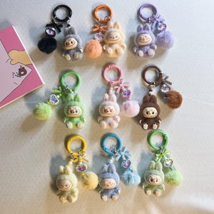 The Monsters Mini Plush Pom Pom Handmade Keychain Kawaii Bag Charm Phone Pendant
