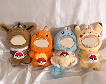 Poké Plush Doll Outfit Costume Mini Doll Clothing - Pikachu Squirtle Eevee Charmander Doll Clothes - Adorable Fashion Gift