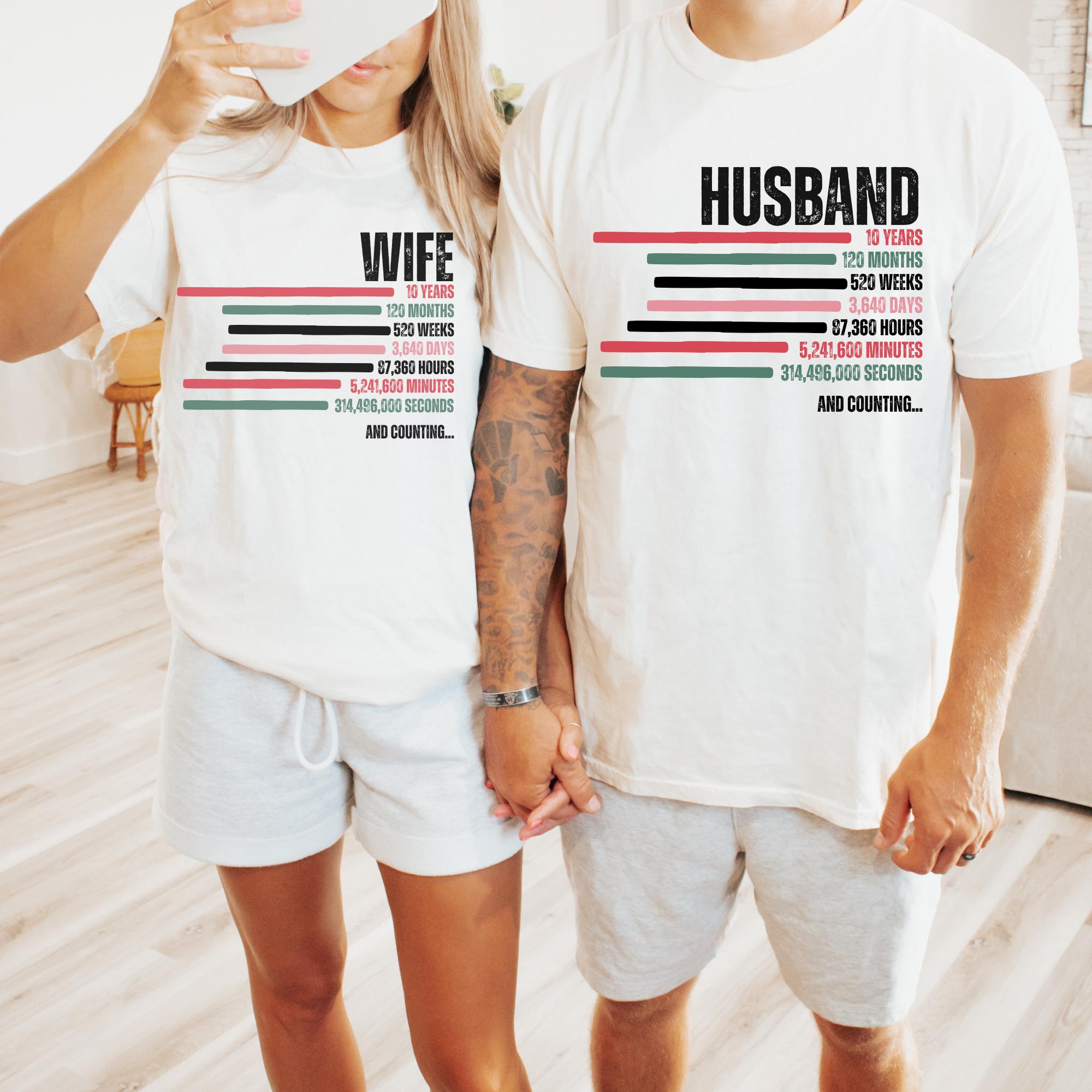 Custom 10th Anniversary Matching Shirts: Couple's Gift