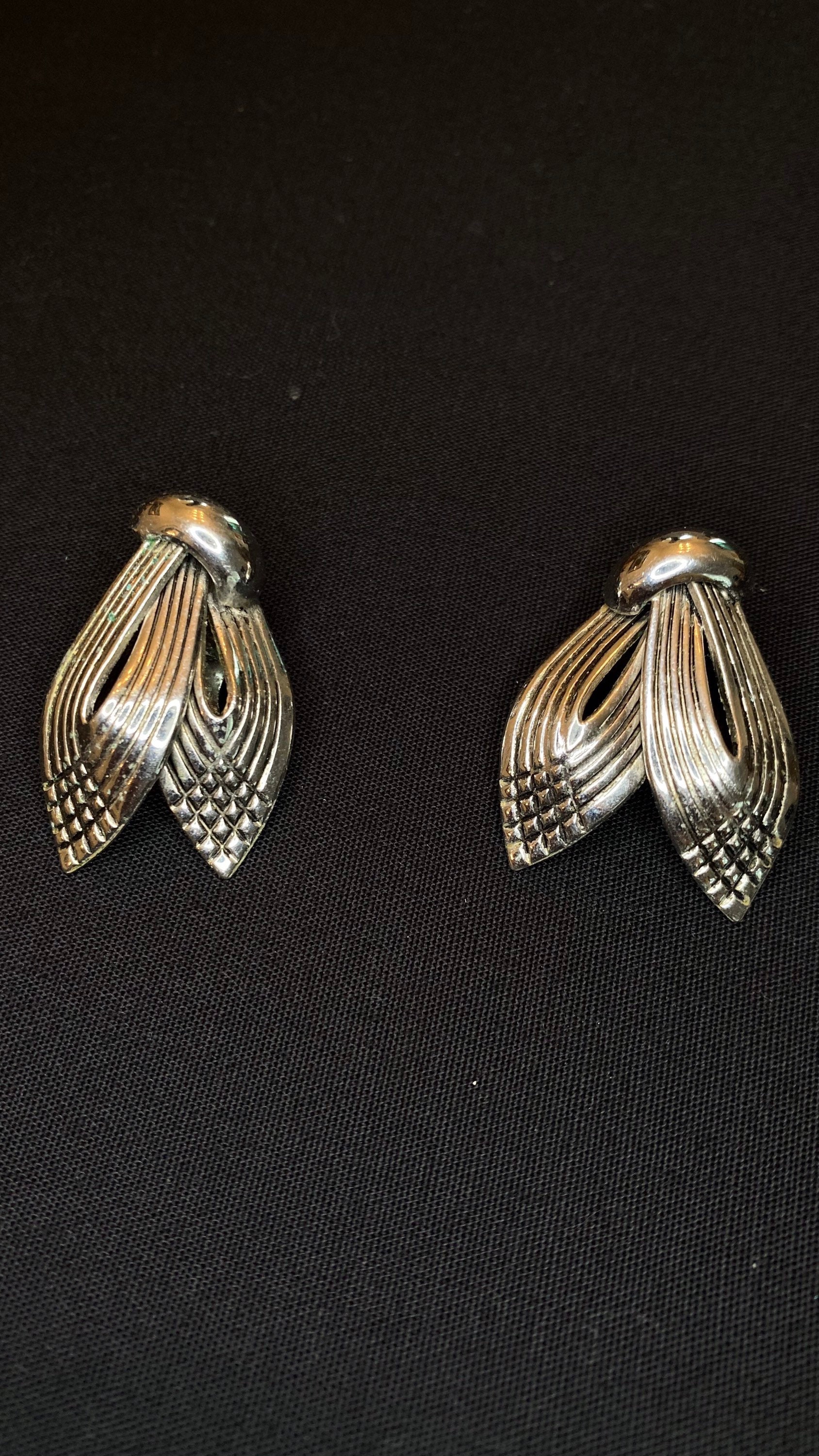 Vintage Marino Silver Clipon Earrings Etsy