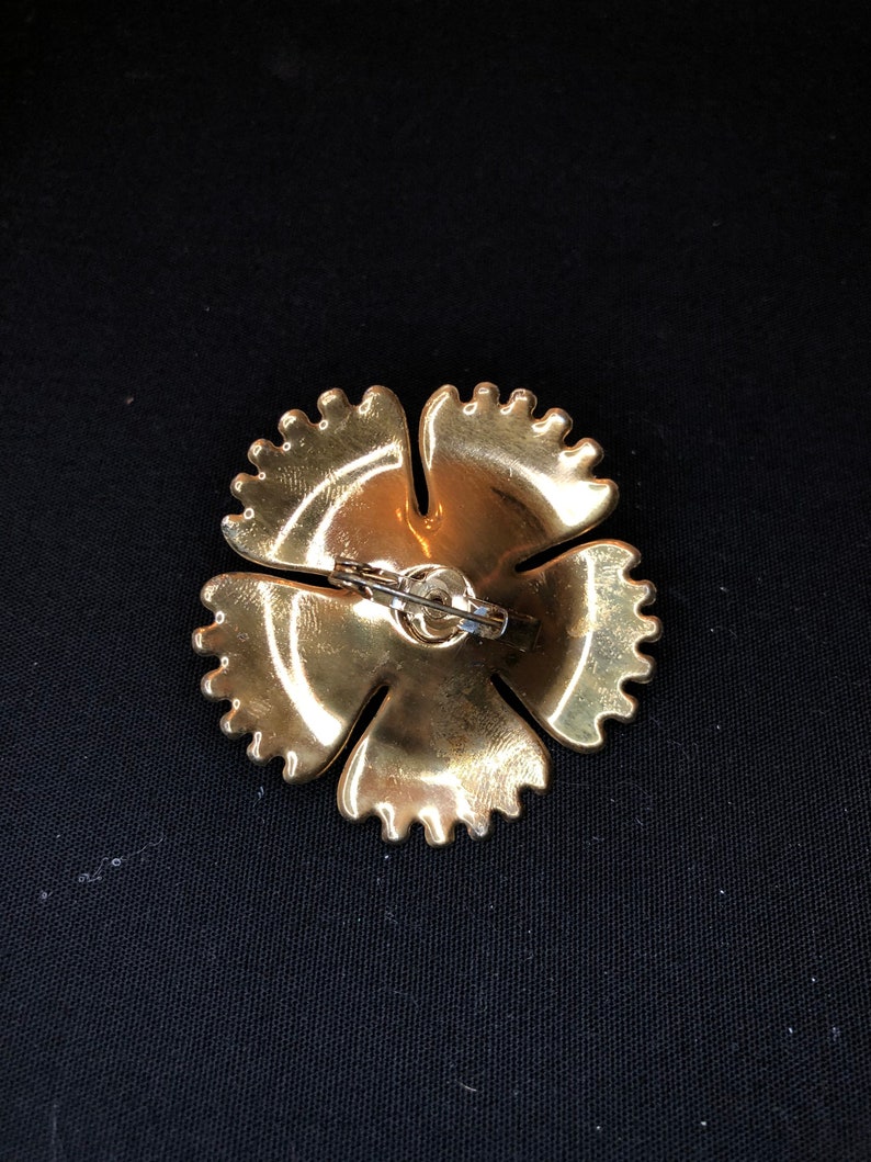 Vintage Blue Pearl Floral Brooch