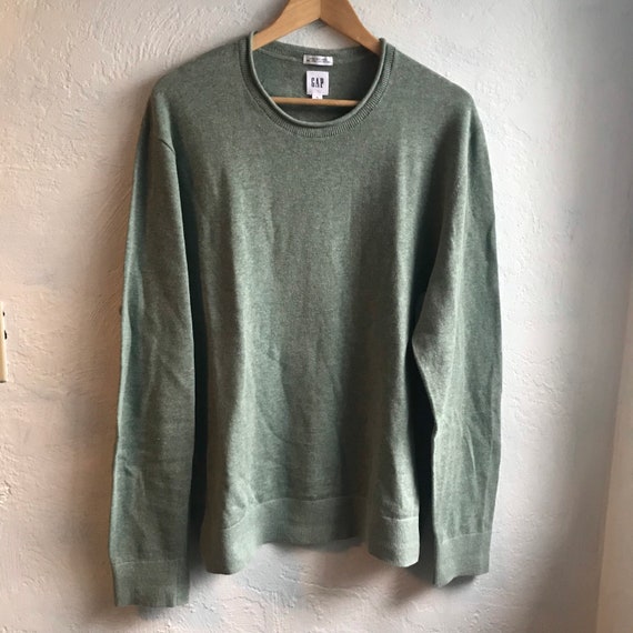 GAP Linen Blend Sage Green Rolled Hem Round Neck P