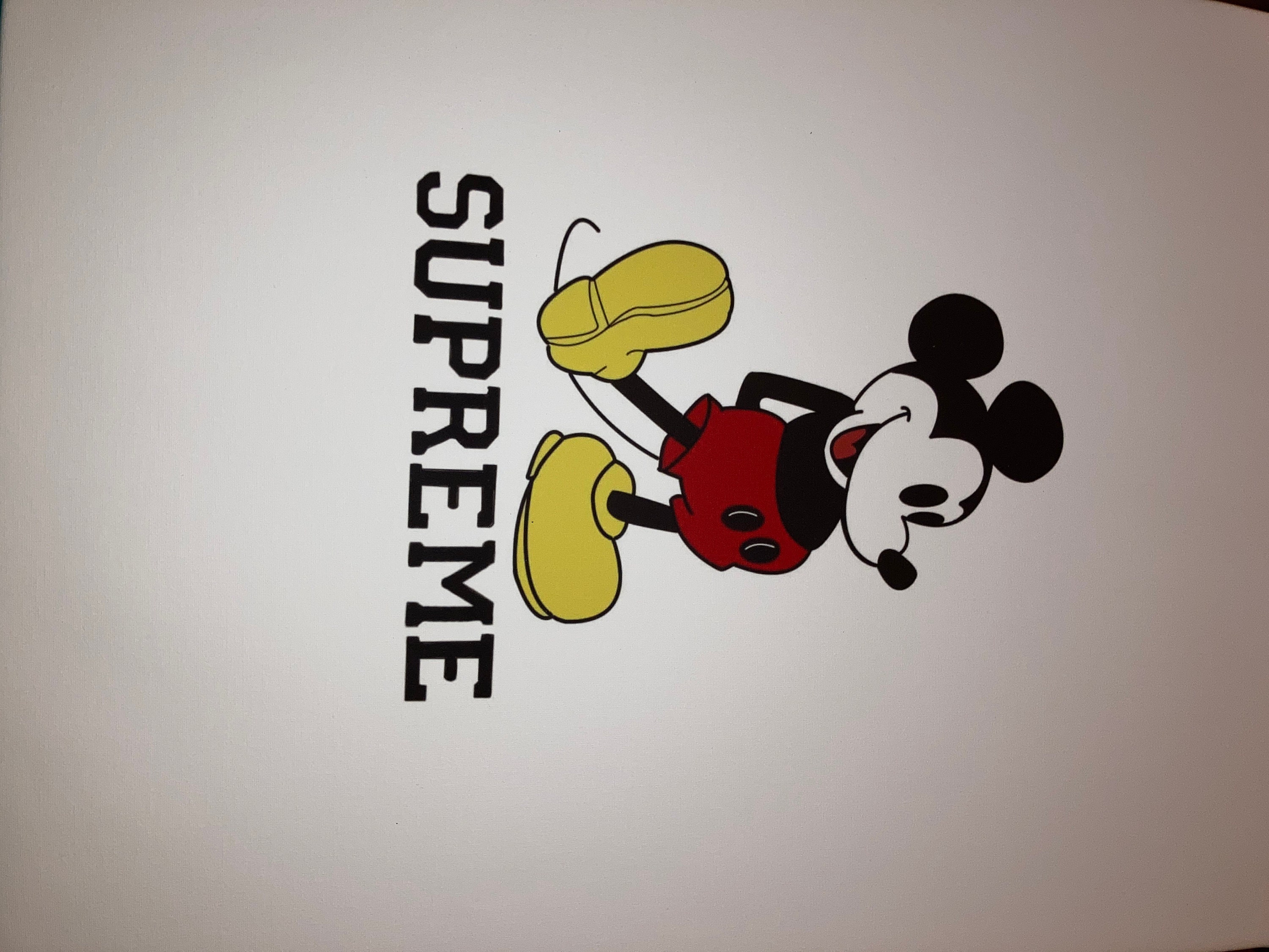 Supreme Mickey Mouse Art Canvas Etsy