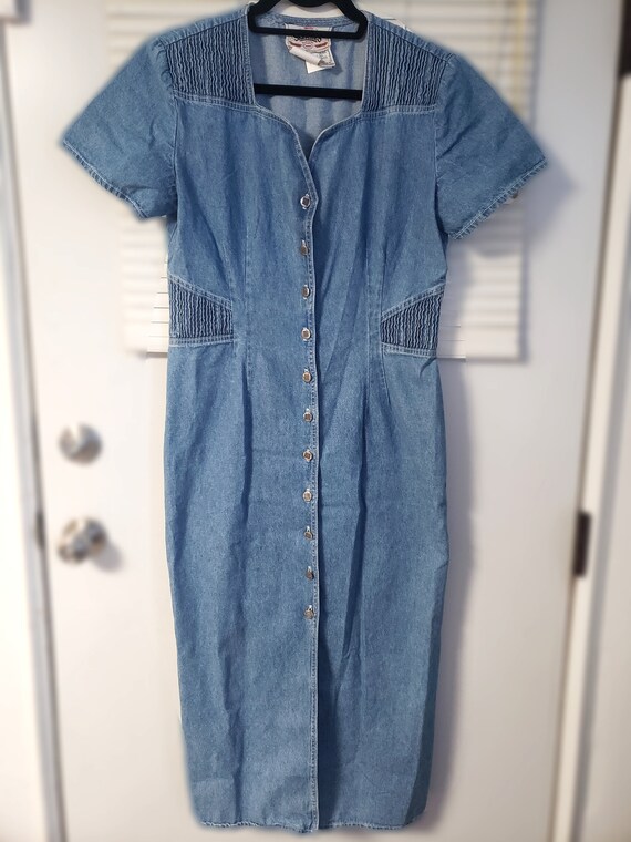 Vintage Denim Button-Down Dress