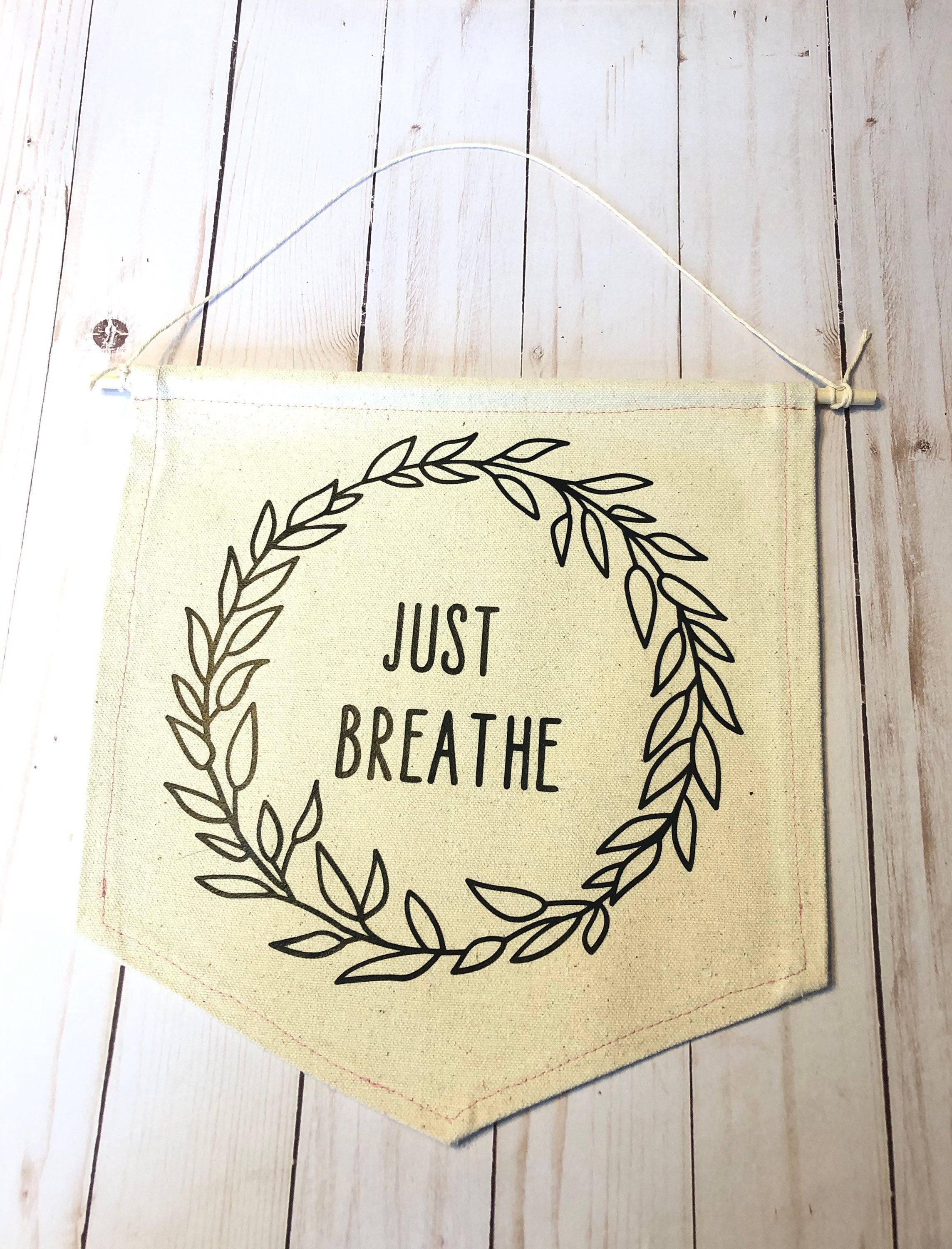Just breathe encouraging wall hanging decor Etsy
