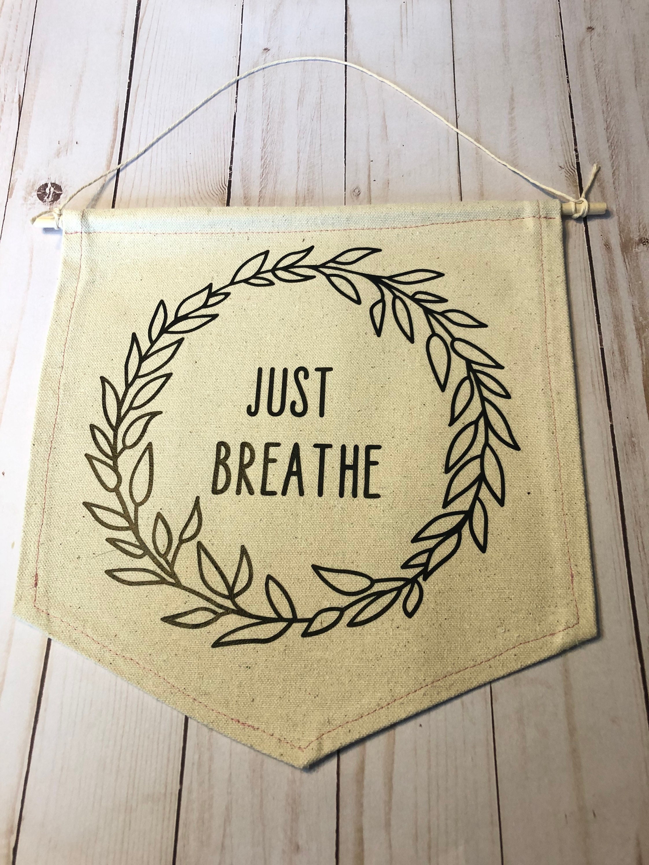 Just breathe encouraging wall hanging decor Etsy