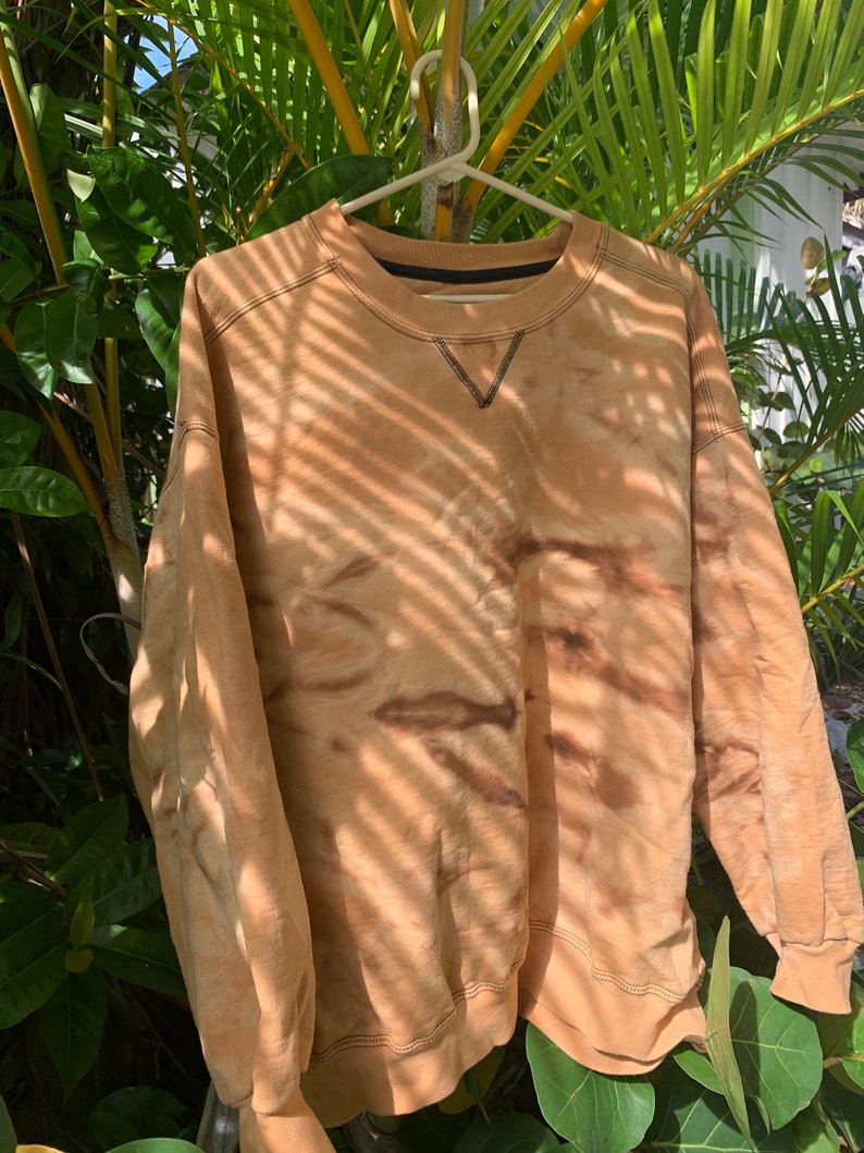 Bleach Dyed Crewneck Sweatshirt Etsy