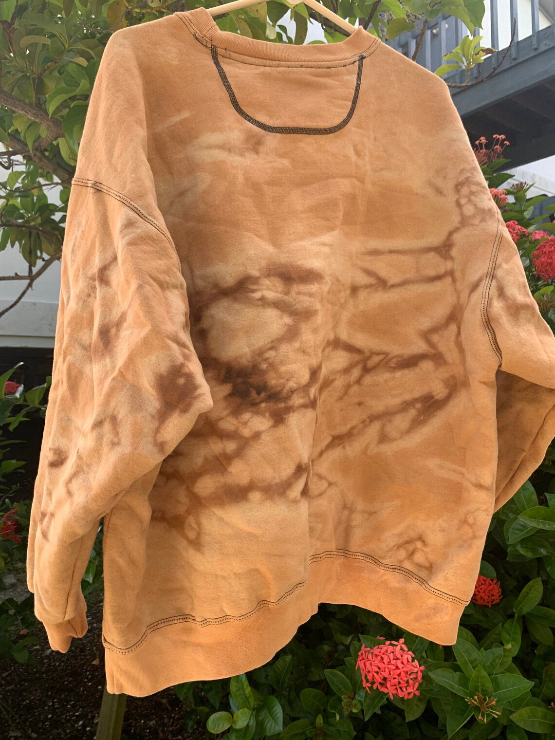 Bleach Dyed Crewneck Sweatshirt Etsy