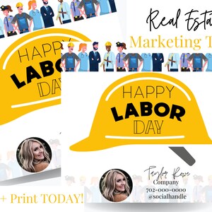 Pop By Tags, Real Estate Labor Day Marketing, Realtor Thank You Printable,  Digital Download