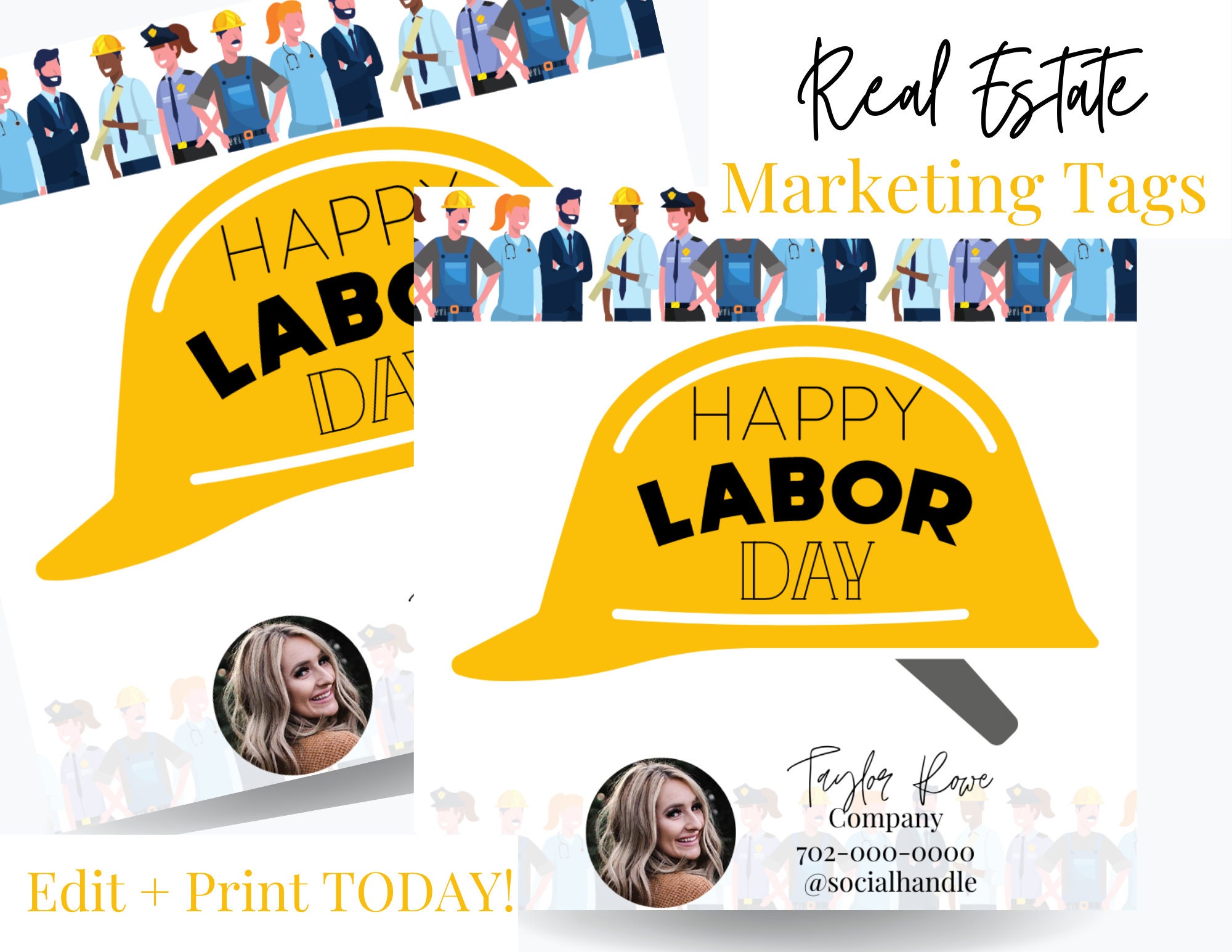 Pop by Tags, Real Estate Labor Day Marketing, Realtor Thank You