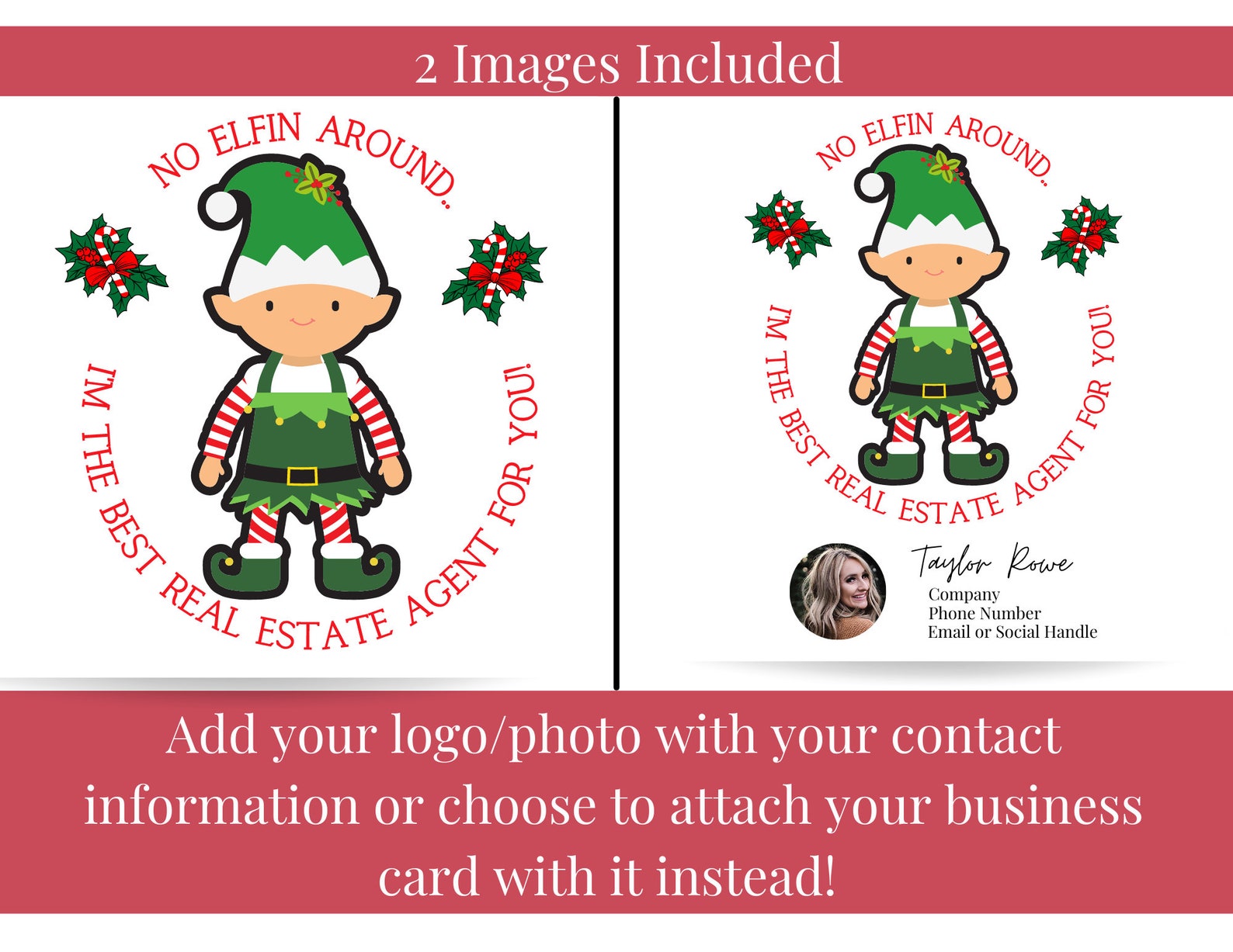 Pop by Gift Tag No Elfin Around Elf Real Estate Printable Etsy