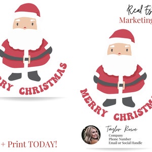 Pop By Gift Tag, Merry Christmas, Santa, Real Estate Printable Tag, Real Estate Marketing, Open House Marketing, Christmas