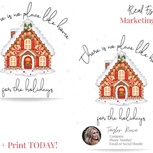 Pop By Gift Tag, There's no place like home! Holidays, Real Estate Printable Tag, Real Estate Marketing, Open House Marketing, Christmas