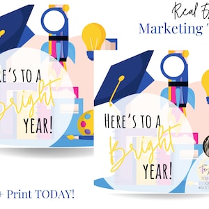Pop By Gift Tag, Heres to a bright year gift tag! Realtor back to school marketing, Printable, Digital Download