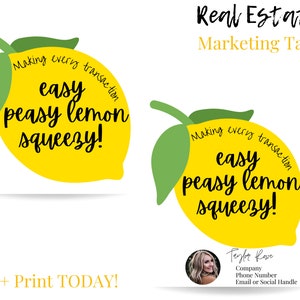 Pop By Gift Tag, Realtor Making every transaction easy peasy lemon squeezy! Real Estate Printable Tag, Real Estate Marketing