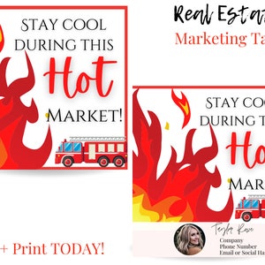 Pop By Geschenkanhänger, Makler bleiben cool während dieses heißen Marktes! Printable Tag für Immobilien, Immobilienmarketing