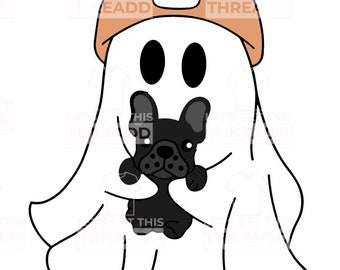 Halloween Ghost Puppy SVG, Dog Lover T-Shirt Design (Digital File)