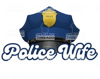 Police Wife Graphic, Thin Blue Line Design (SVG, PNG)