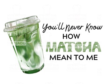 Fall Matcha Latte PNG SVG, Autumn Graphic (Digital File)