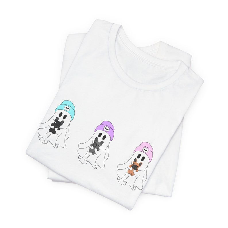 Halloween Puppy Ghost T-Shirt, Dog Lover Tee, French Bulldog image 1
