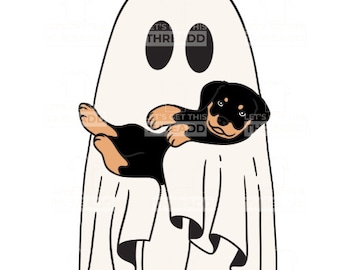 Rottweiler Ghost Puppy Halloween SVG, PNG (Digital Download)