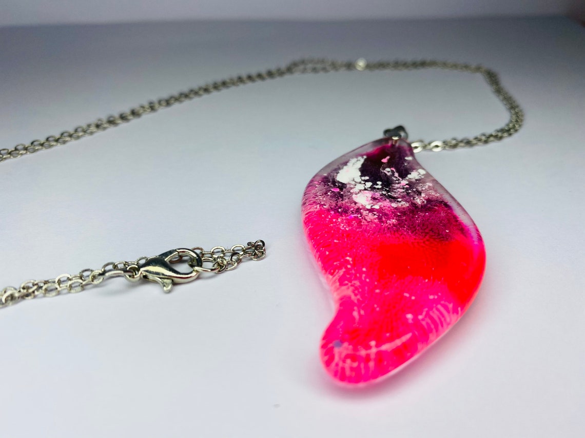 Resin necklace pendant handmade Etsy