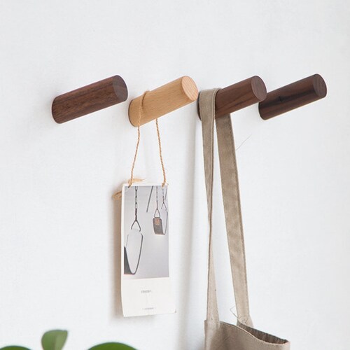 Nordic Wooden Wall Hook Screwless Entryway Wall Organiser Etsy