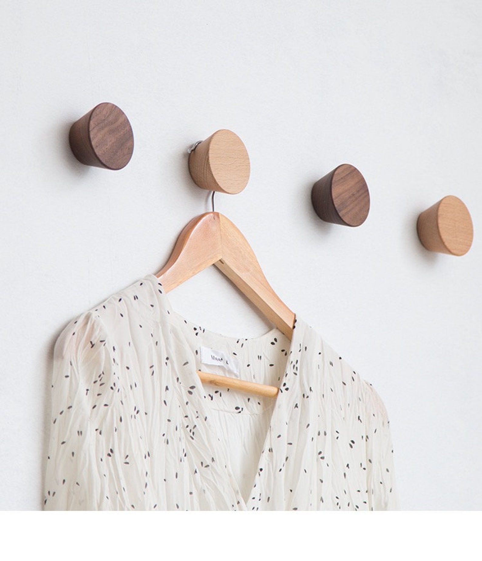 Nordic Wooden Wall Hook Screwless Entryway Wall Organiser Etsy