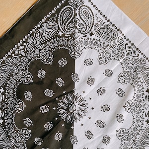 Half & Half 2 color 100% cotton paisley printed bandana