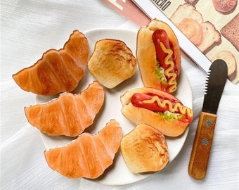 Cute Pastry phone gripper- Croissant/Hot dog/ Muffin - PHONE GRIP HOLDER-Phone Stand- Phone grip popper