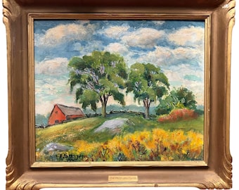 Original Ölgemälde: Alte Muskoka Farm von C.E. Seager – Gerahmte kanadische Landschaft