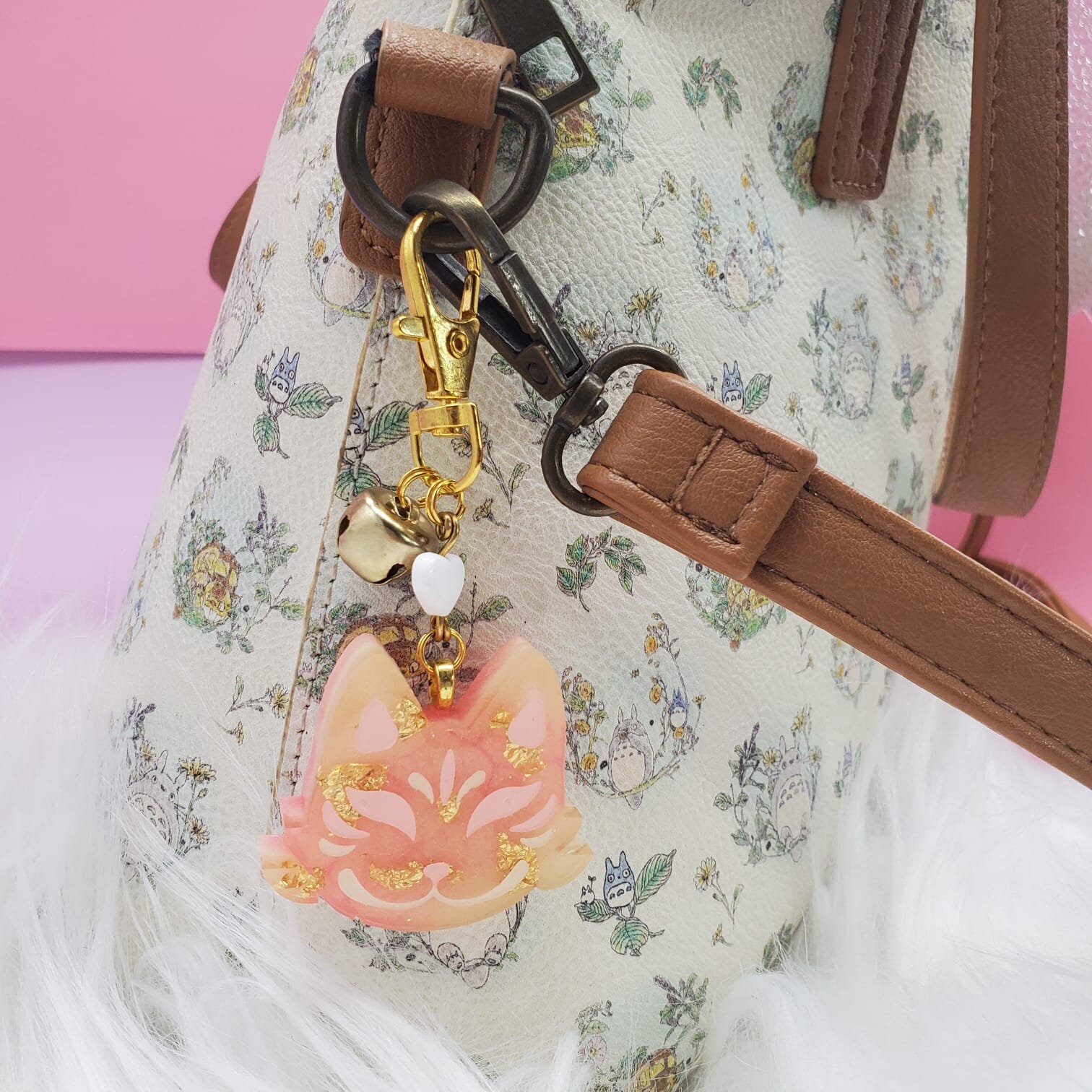 Kitsune Mask Keychain / Fox Mask Keychain / Kawaii kitsune Etsy