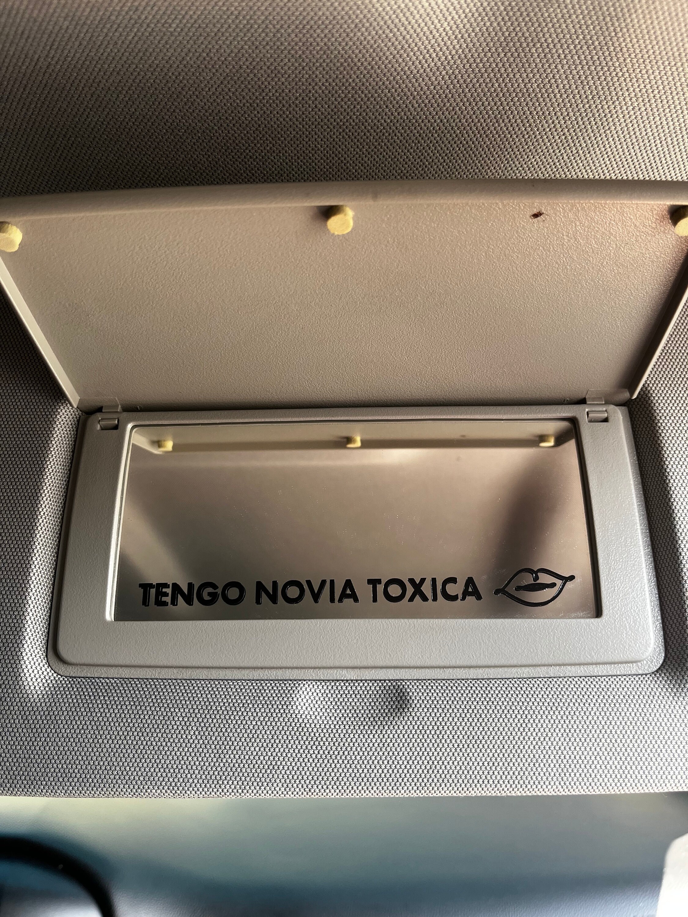 La Toxica Sticker, La Toxica Sits Here, Passenger Sticker, Novia Toxica