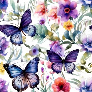 Butterfly Print Cotton Fabric, Colorful Butterflies (1/2 Yard)