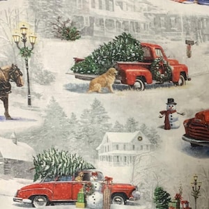 Baumwollstoff Weihnachten Farm 1/2 Yard