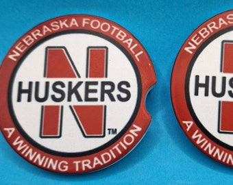 Nebraska Husker Football Tradition 2-pk Ceramic Car coasters