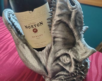 3D Printed Dinosaur Wine Bottle Holder | Unique Bar Decor