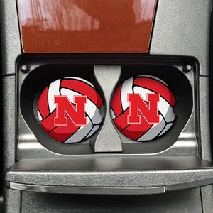 Husker Volleyball Nebraska NCAA Ceramic Car Coasters (2-PK)