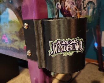 Alice Goes To Wonderland Pinball Cup Holder, Heavy Duty Game Room Decor
