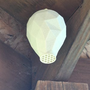Hornets Nest Decoy Low Poly Design with Hook or Velcro for Hanging – Realistic Wasp Deterrent Garden Decor