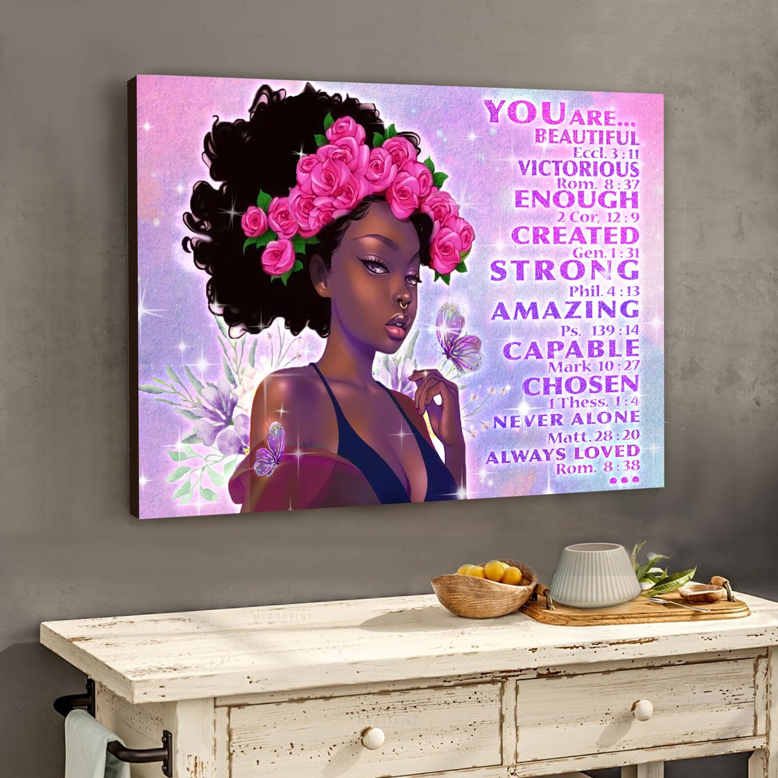 Black Girl You Are Beautiful Wall Art African Woman Wall Etsy