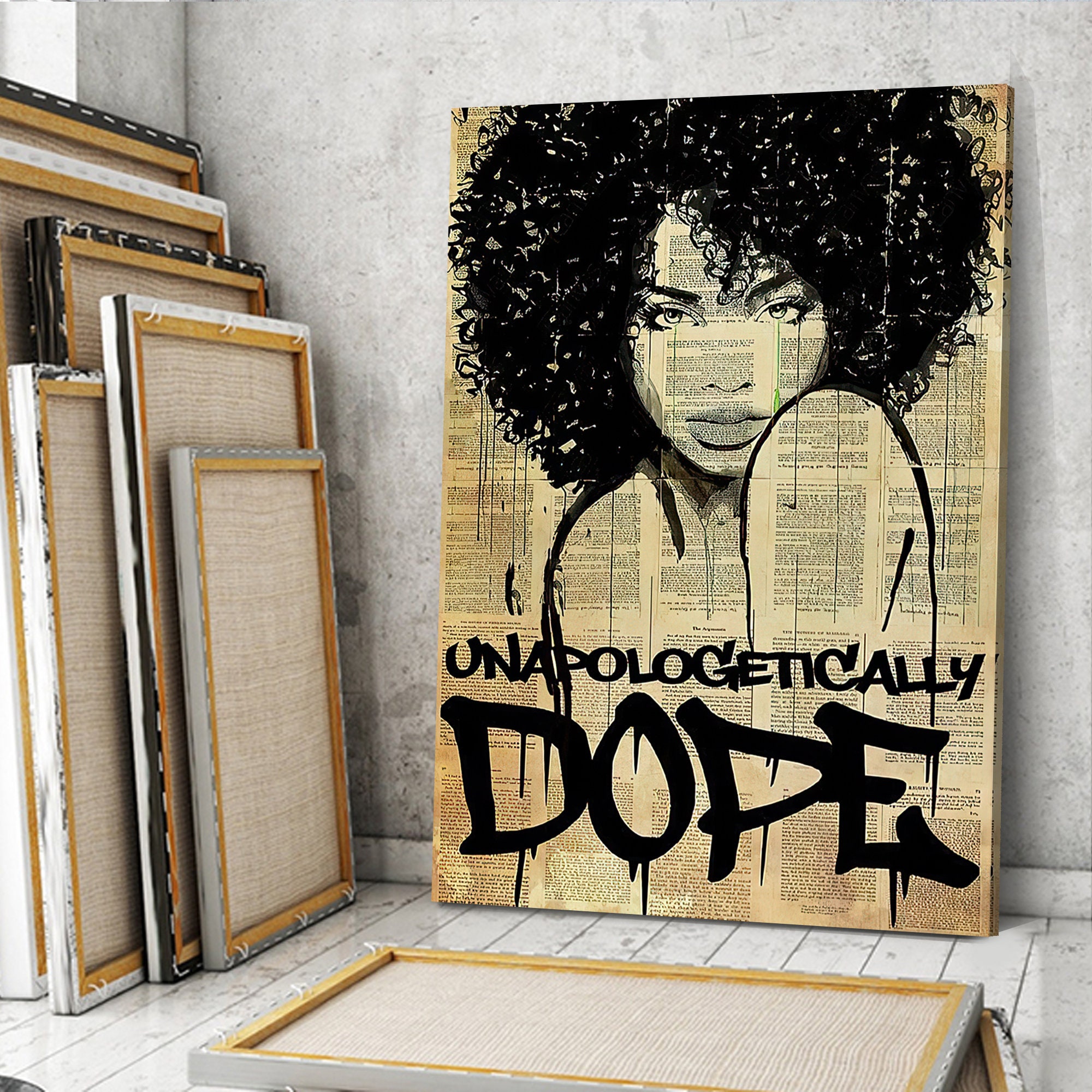 Unapologetically Dope Wall Art Afro Girl Home Decor African Etsy