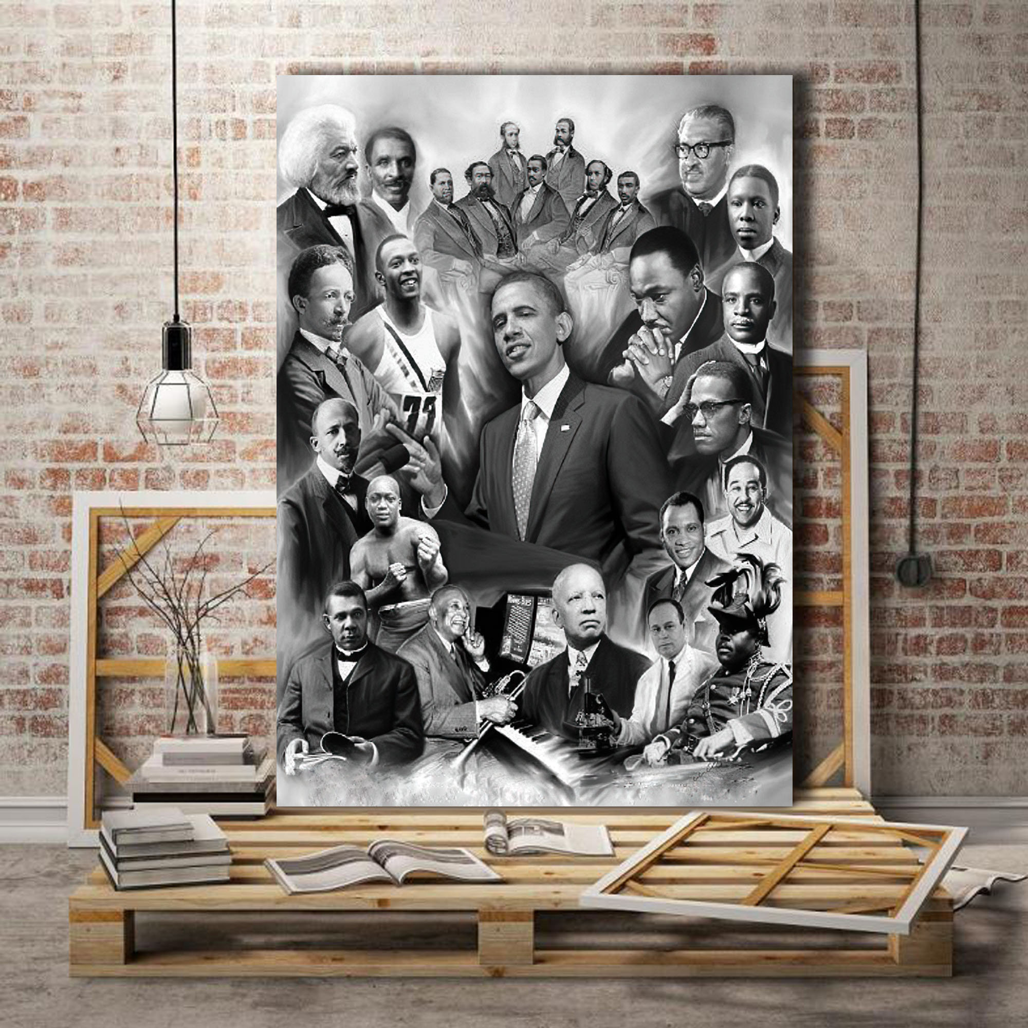 African American Men Wall Art Black Leader Wall Art Obama Etsy
