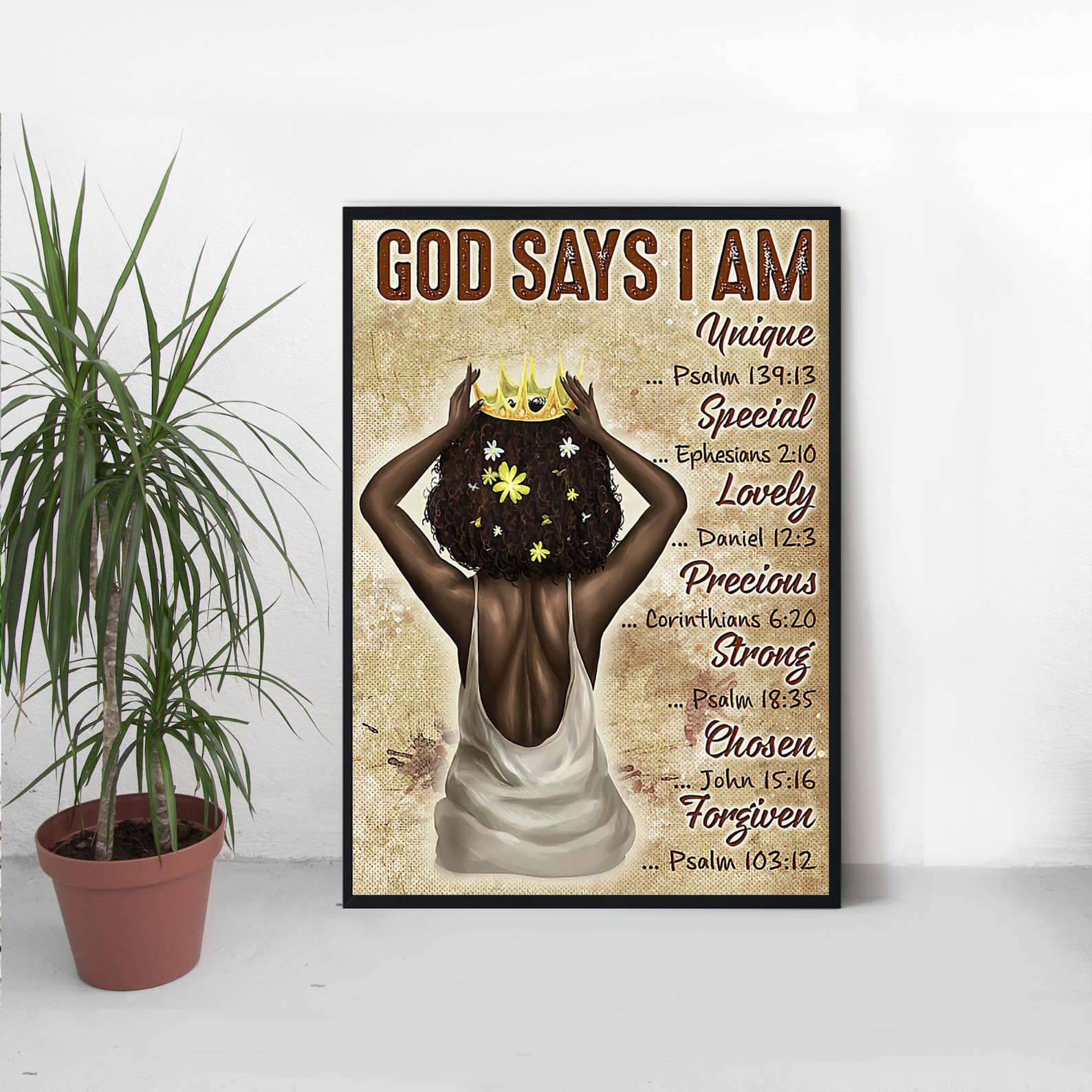 God Says I Am Wall Art Black Queen Wall Art African American Etsy