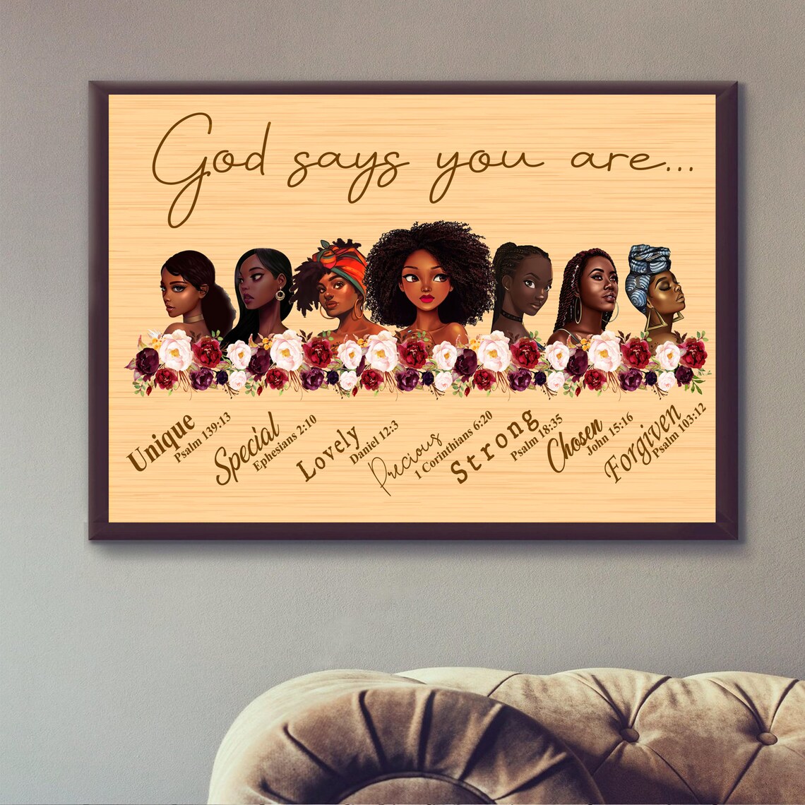 Black Girls Canvas Art God Says You Are Poster Print African Etsy