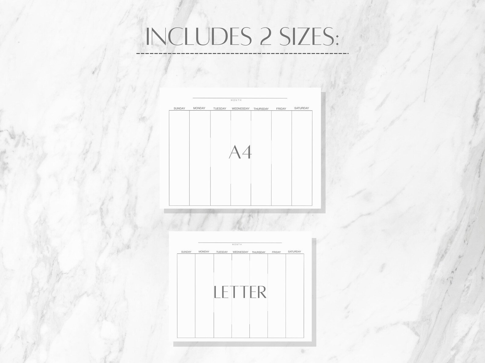 Blank monthly calendar printable minimalist calendar sunday monday