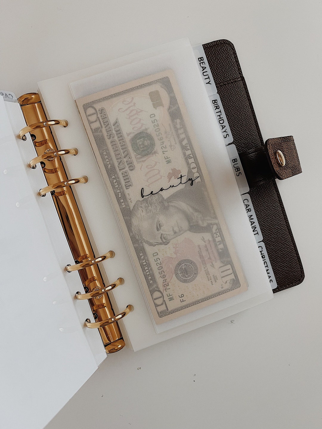 A6 Vellum/matte Clear Cash Envelopes With Custom Divider Tabs and Vinyl