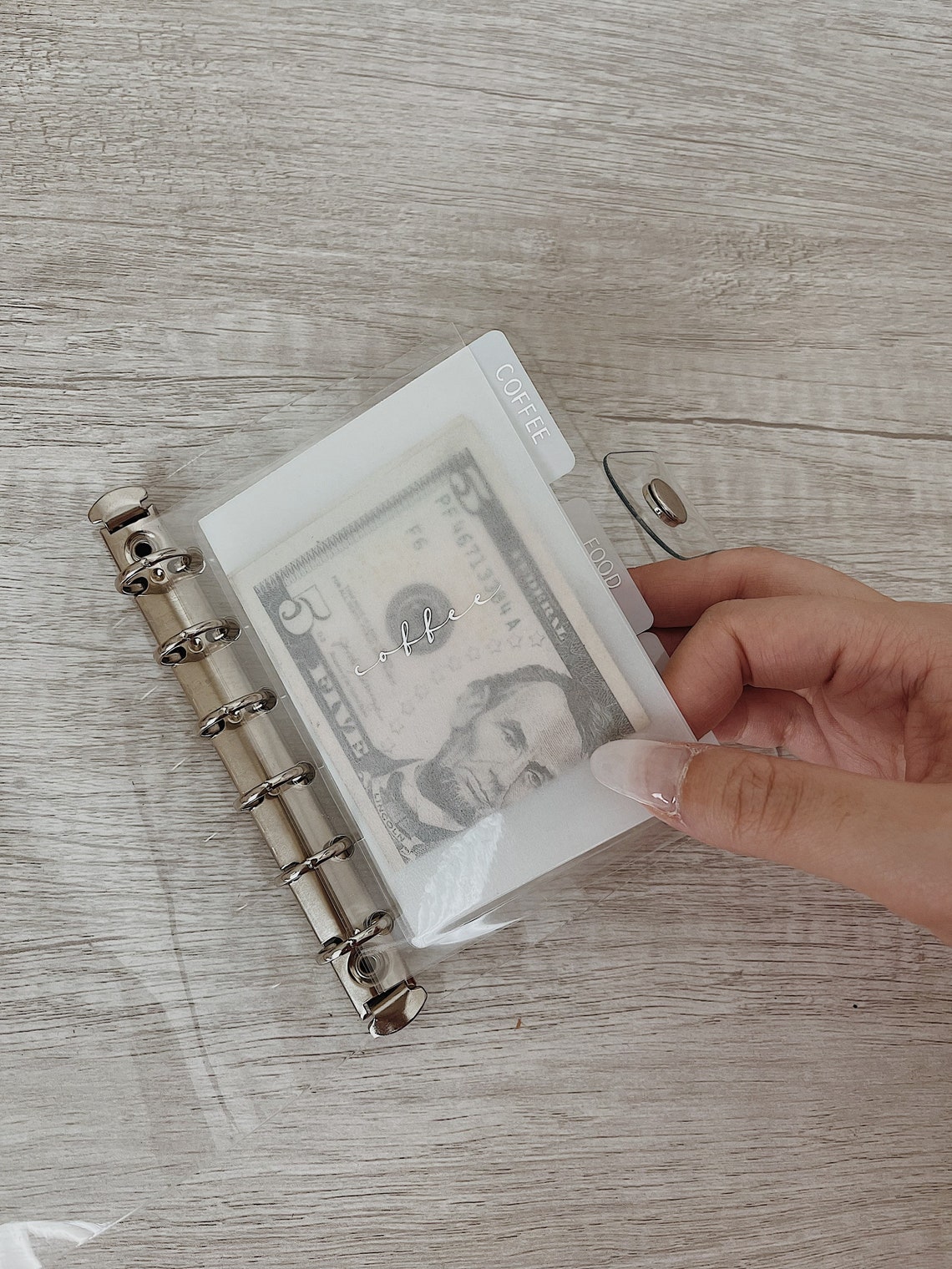 A7/pocket Clear Vellum Cash Envelopes With Custom Divider Tabs Etsy