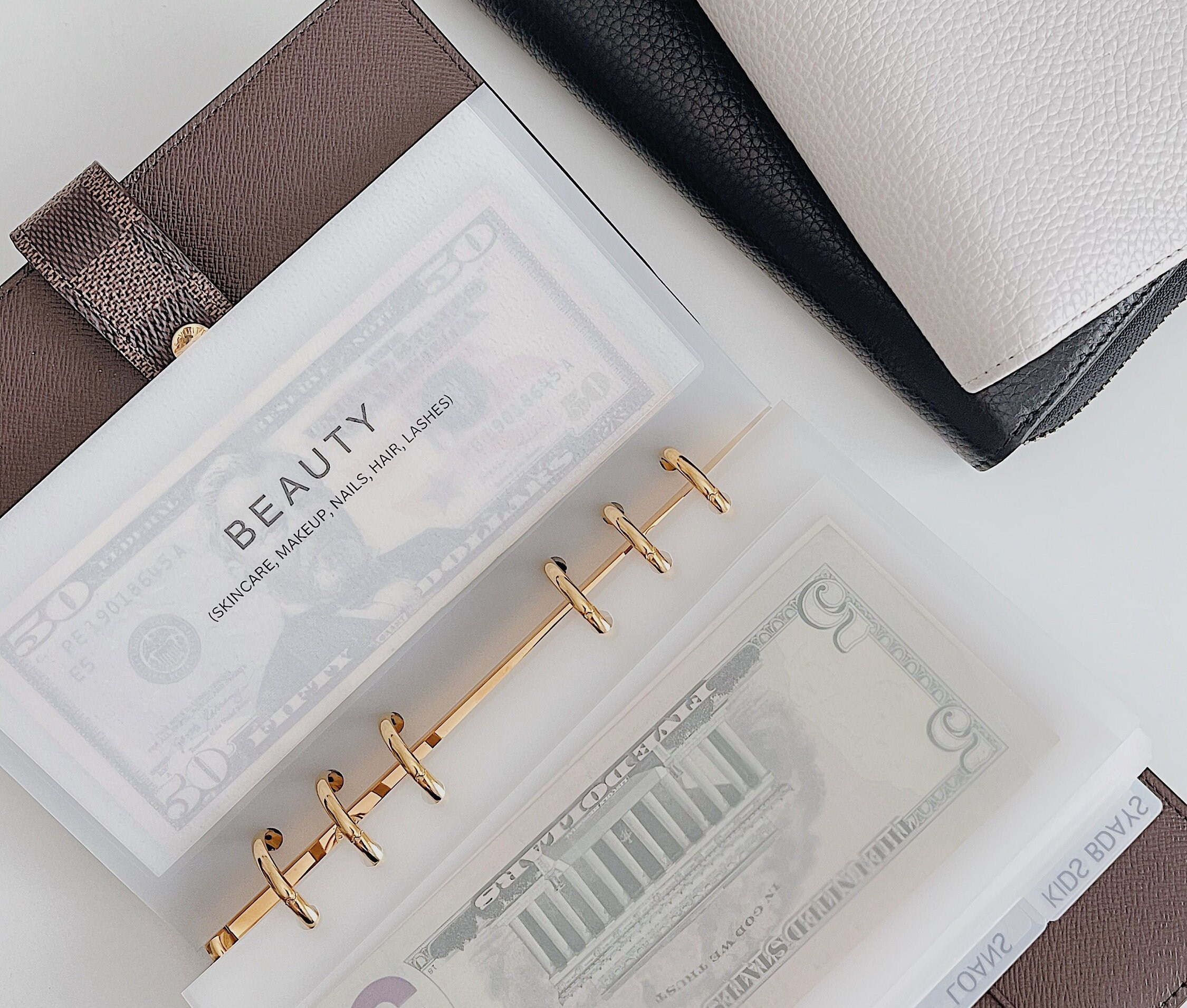 A6 Vellum/matte Clear Cash Envelopes With Custom Divider Tabs 